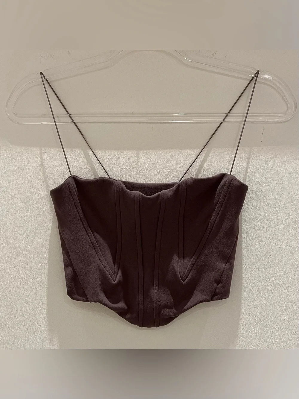 Joah Brown Contour Corset in Suede Mauve Size S/M - Picture 2 of 9
